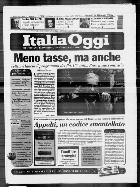 Italia oggi : quotidiano di economia finanza e politica